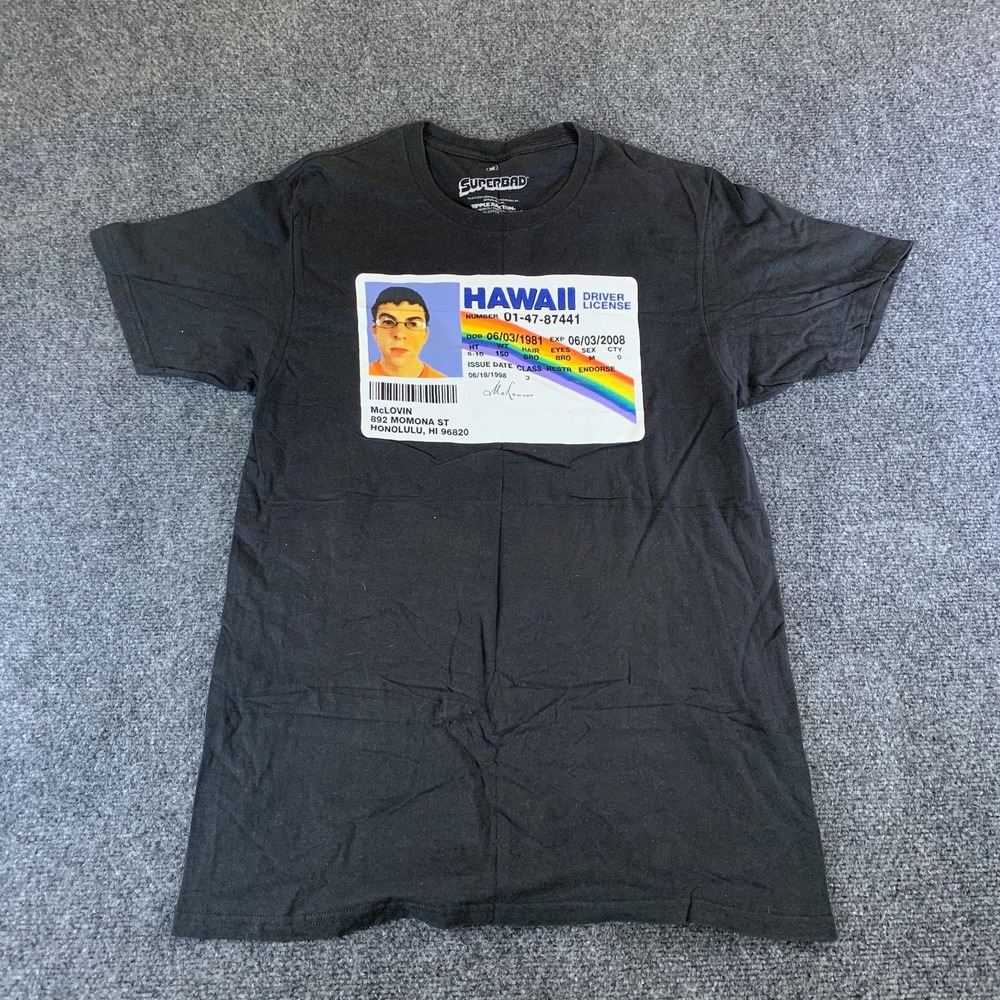 Superbad Ripple Junction Movie McLovin Hawaii Driver License T Shirt Mens Medium
